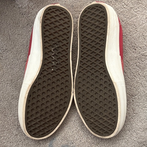 Vans Red and White Canvas Shoes - Picture 3 of 6